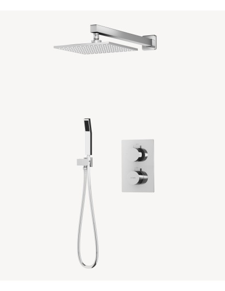 Colonne de douche thermostatique encastrée Chromé - Sirius