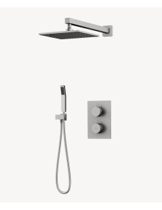 Colonne de douche thermostatique encastrée Nickel brossé - Sirius
