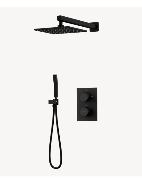 Colonne de douche thermostatique encastrée Noir - Sirius