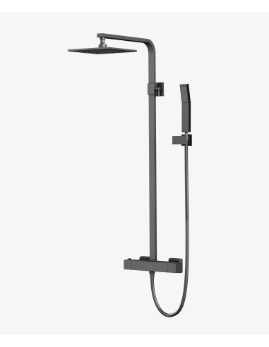 Colonne de douche thermostatique gun métal moderne - Sirius