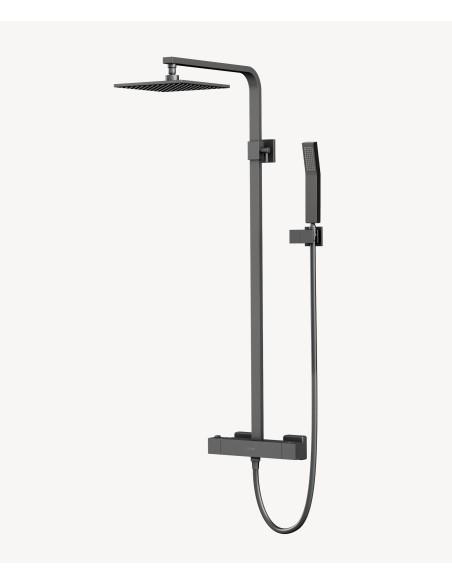 Colonne de douche thermostatique gun métal moderne - Sirius