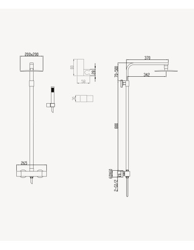 Colonne de douche thermostatique or rose moderne - Sirius