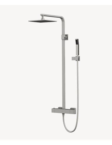 Colonne de douche thermostatique nickel brossé moderne - Sirius