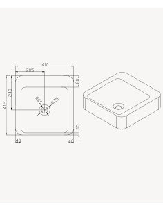 Vasque carrée à poser en solid surface Blanc mat - Luna 2