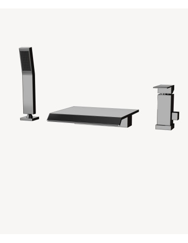 Mitigeur de bain cascade sur plage 3 trous Chromé - Sirius
