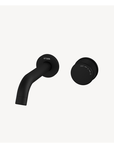 Mitigeur lavabo encastré Noir sans réglage de débit - Leros