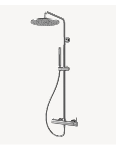 Colonne de douche mitigeur mécanique murale Nickel brossé - Corbeau