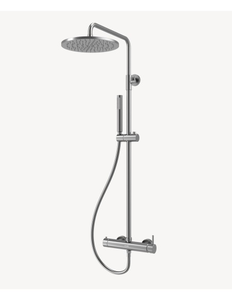 Colonne de douche mitigeur mécanique murale Nickel brossé - Corbeau