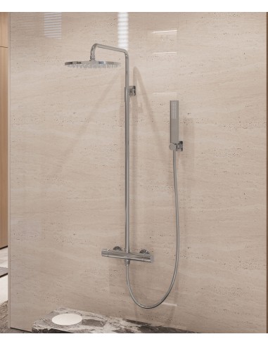 Colonne de douche thermostatique murale Chromé - Fiumina
