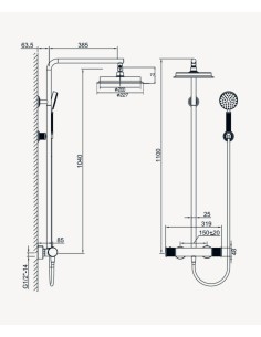 Colonne de douche thermostatique Bronze - Hera 2