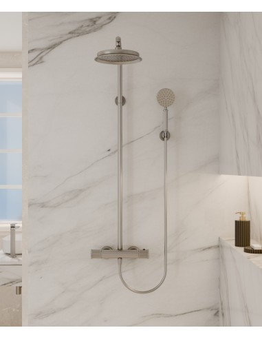 Colonne de douche thermostatique Nickel brossé - Hera
