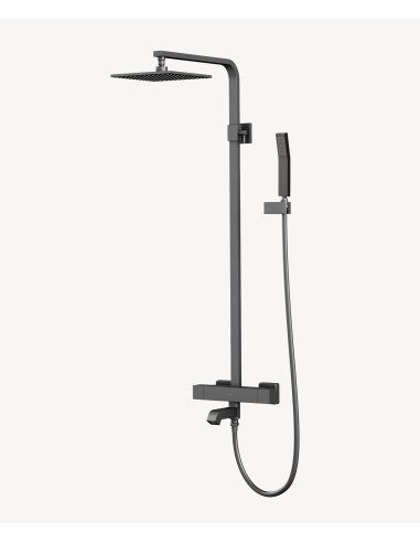 Colonne bain-douche thermostatique Gun métal - Sirius