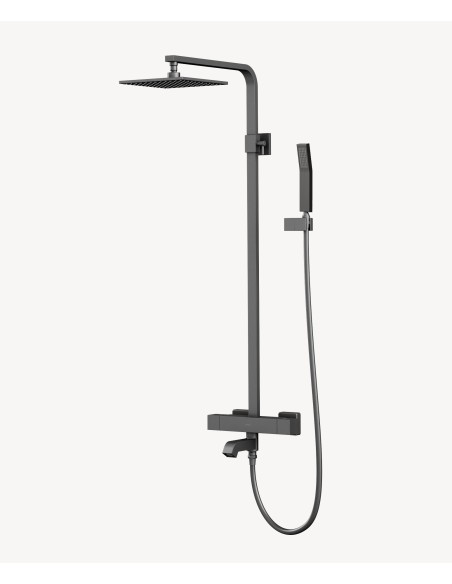 Colonne bain-douche thermostatique Gun métal - Sirius