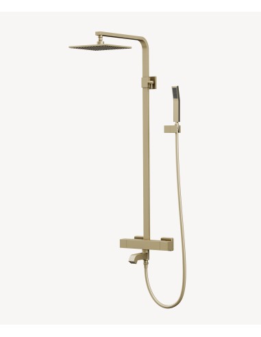 Colonne bain-douche thermostatique Doré brossé - Sirius