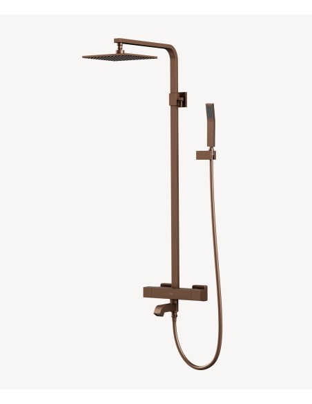 Colonne bain-douche thermostatique Or rose brossé - Sirius