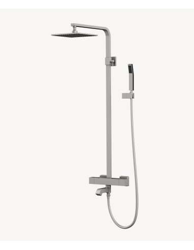 Colonne bain-douche thermostatique Nickel brossé - Sirius