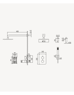 Pack mitigeur de douche thermostatique encastré Doré brossé - Fiumina 2