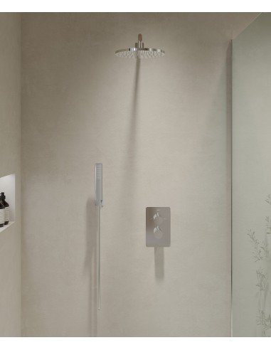 Pack mitigeur de douche thermostatique encastré Chromé - Fiumina