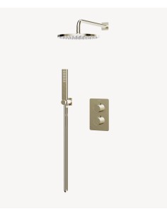 Pack mitigeur de douche thermostatique encastré Champagne - Fiumina