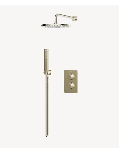 Pack mitigeur de douche thermostatique encastré Champagne - Fiumina