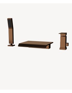 Mitigeur de bain cascade sur plage 3 trous Or rose - Sirius
