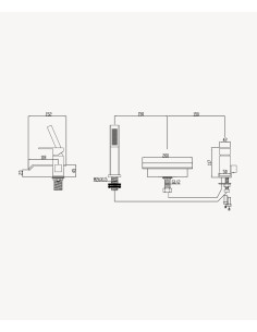Mitigeur de bain cascade sur plage 3 trous Or rose - Sirius 2