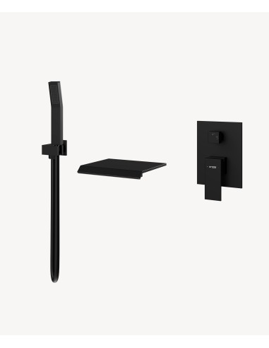 Robinet mitigeur cascade bain-douche à encastrer Noir - Sirius