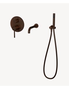 Robinet mitigeur de baignoire à encastrer Moka brossé - Corbeau