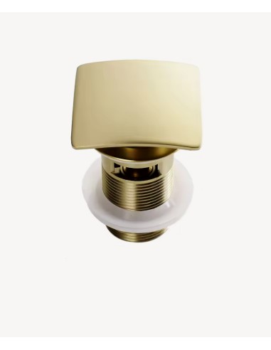 Bonde de lavabo carrée Avec trop-plein - Doré brossé
