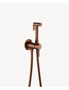 Mitigeur Douchette wc rond encastré Or rose brossé - Corbeau