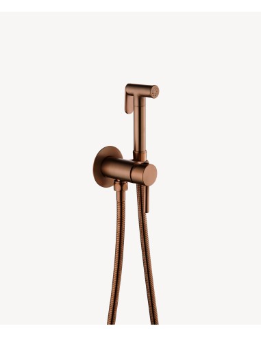 Mitigeur Douchette wc rond encastré Or rose brossé - Corbeau