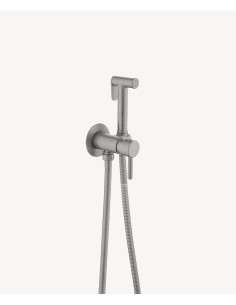 Mitigeur Douchette wc rond encastré Nickel brossé - Corbeau