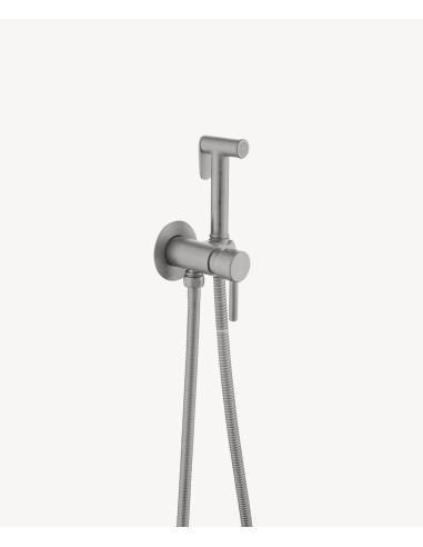 Mitigeur Douchette wc rond encastré Nickel brossé - Corbeau