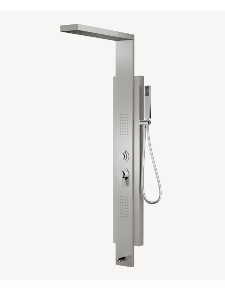Colonne de douche hydromassante nickel brossé
