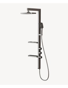 Colonne de douche design avec tablettes - Gun métal