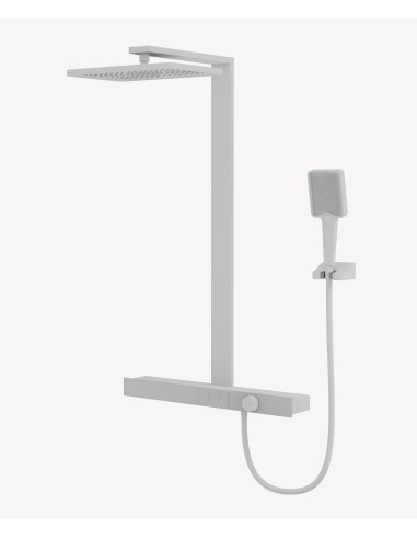 Colonne de douche thermostatique avec tablette - Blanc