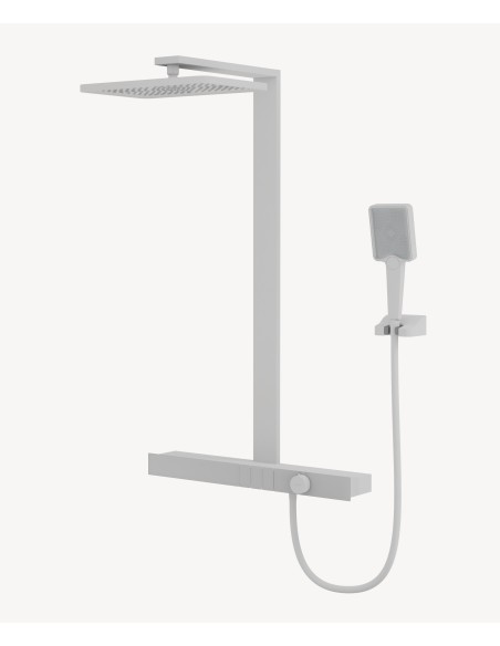 Colonne de douche thermostatique avec tablette - Blanc