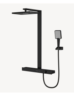 Colonne de douche thermostatique avec tablette - Noir