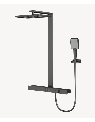 Colonne de douche thermostatique avec tablette - Gun métal