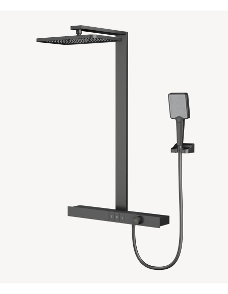 Colonne de douche thermostatique avec tablette - Gun métal