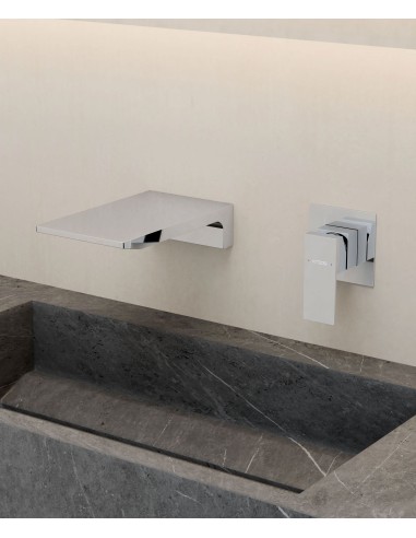 Mitigeur lavabo mural cascade Chromé - Thilia