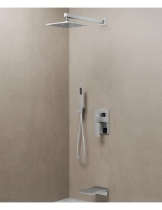 Colonne de douche et bain encastrée avec bec cascade Chromé - Thilia