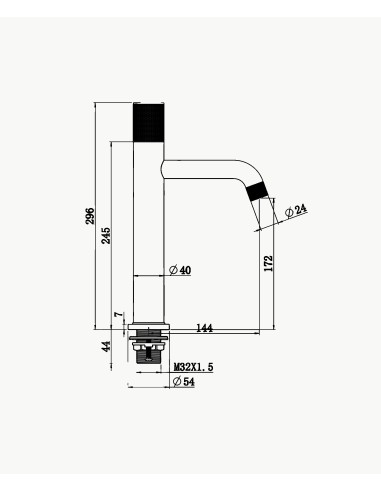 Mitigeur Lavabo Haut Leros Kroos - Robinet Design pour vasque à Poser.