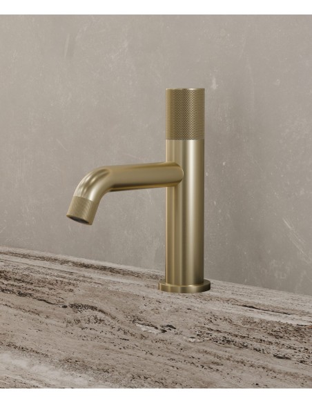 Mitigeur lavabo design Doré brossé - Leros