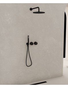 Pack douche encastré Noir sans réglage de débit - Leros