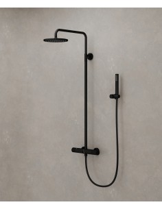 Colonne de douche murale avec mitigeur Noir - Leros