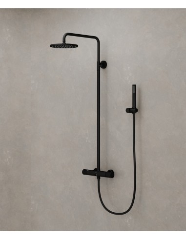 Colonne de douche murale avec mitigeur Noir - Leros