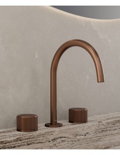 Robinet mélangeur de lavabo sur plage Or rose brossé - Leros