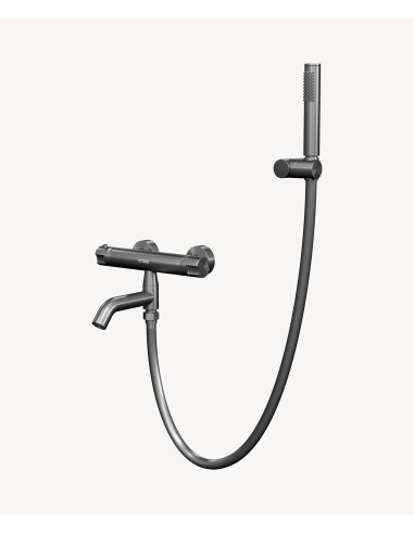 Mitigeur thermostatique de baignoire mural Gun métal - Corbeau