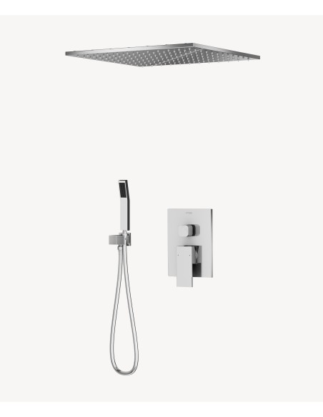 Système douche pluie encastrable au plafond Chromé - Sirius